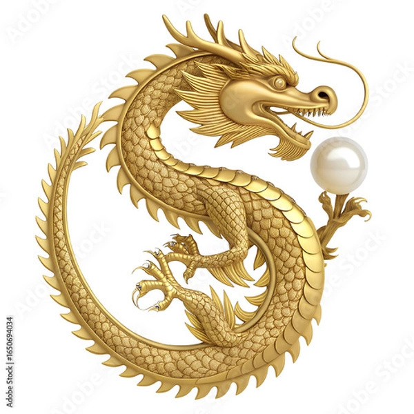 Obraz golden dragon statue