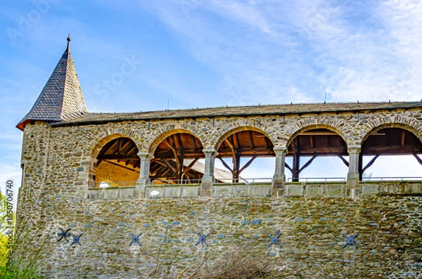 Obraz Old stone building with arched windows 