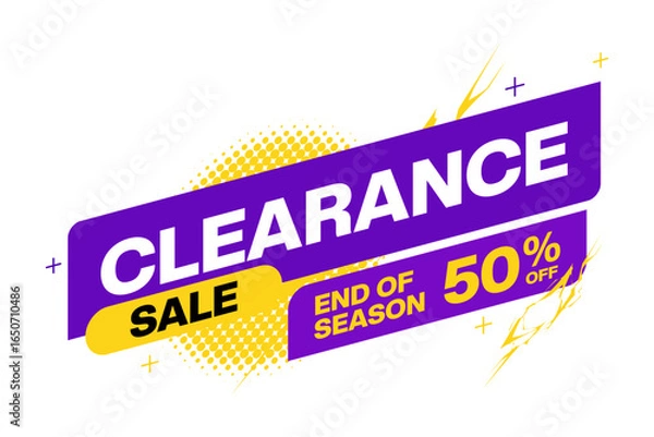Fototapeta Vector clearance sale background template promotion, end of season banner.