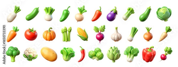 Obraz mixed vegetables icons