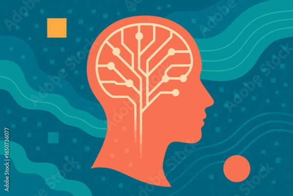 Obraz Futuristic Abstract Digital Wellness Vector Background