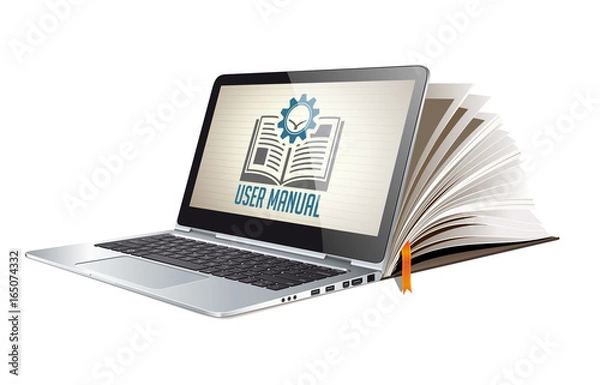 Fototapeta 
Book as knowledge base - User guide manual concept