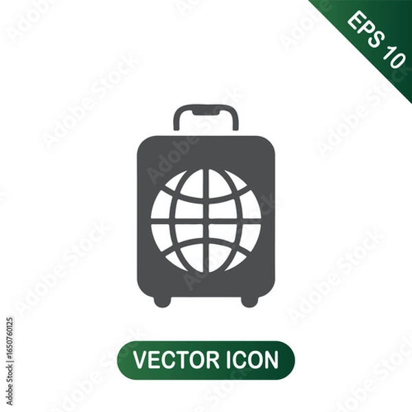 Fototapeta Travel Suitcase with Globe Icon