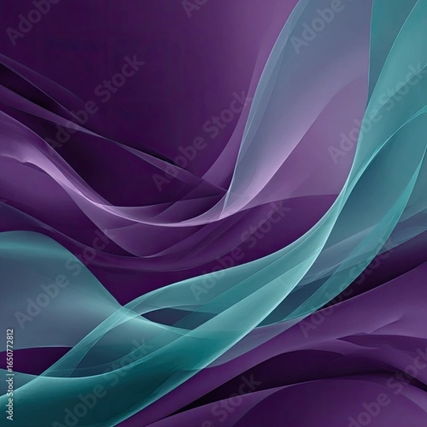 Fototapeta Abstract flowing lines of teal and purple