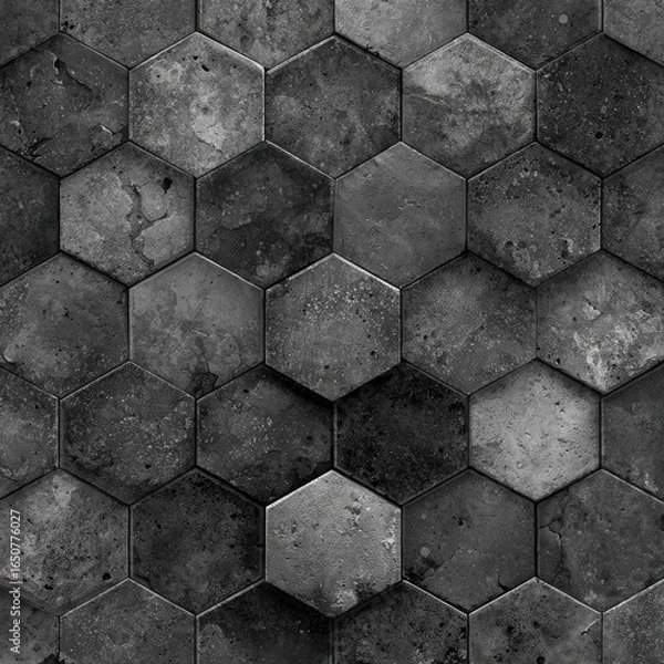 Obraz Dark gray hexagon tile pattern