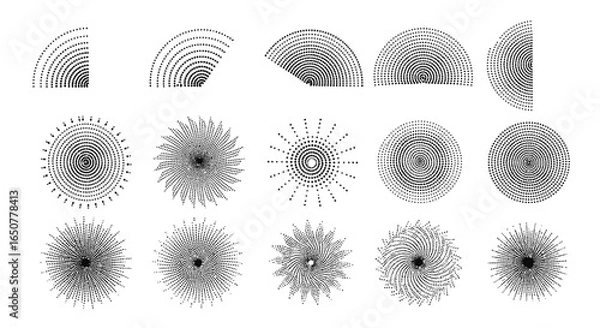 Fototapeta Vector art of collection of intricate mandala designs isolated on white background for creative projects