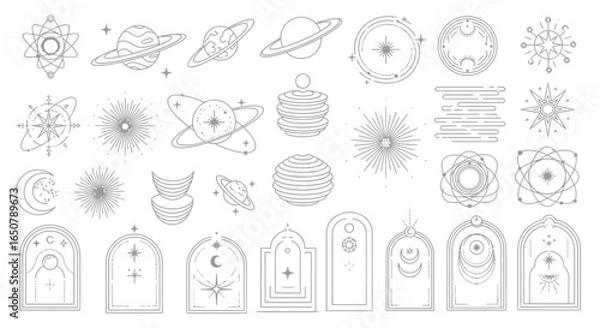 Fototapeta vector illustration of a set of christmas trees