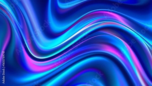Fototapeta Vibrant abstract background with swirling waves of blue pink and purple light