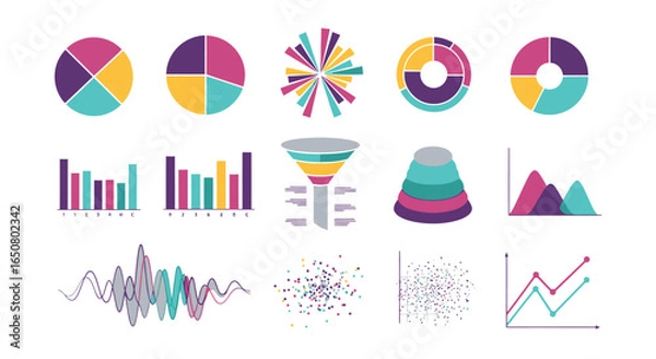 Fototapeta set of colorful vector icons for design