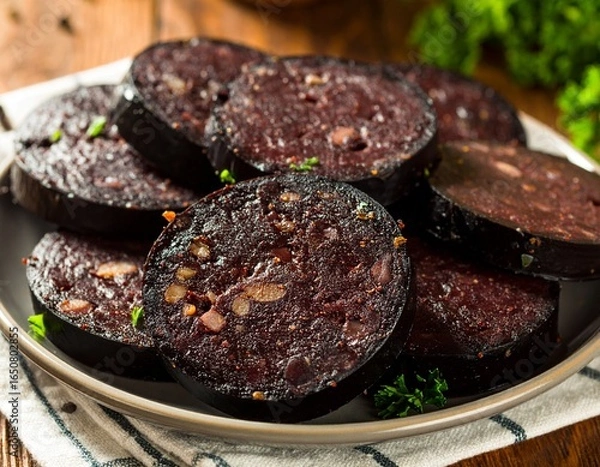 Obraz Black Pudding on Plate