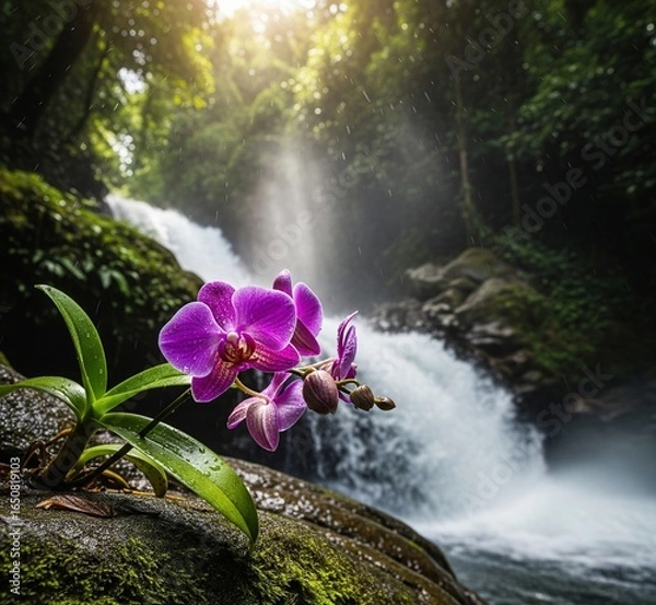 Fototapeta waterfall in the forest