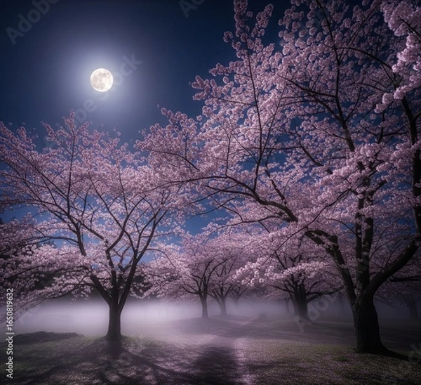 Fototapeta winter night landscape