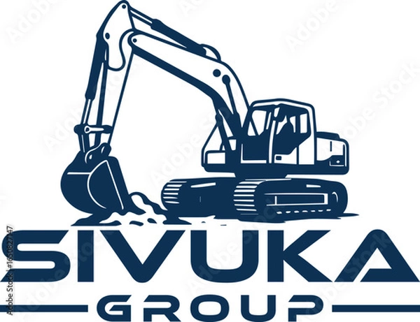 Obraz Simple Excavator Logo Flat Black Vector