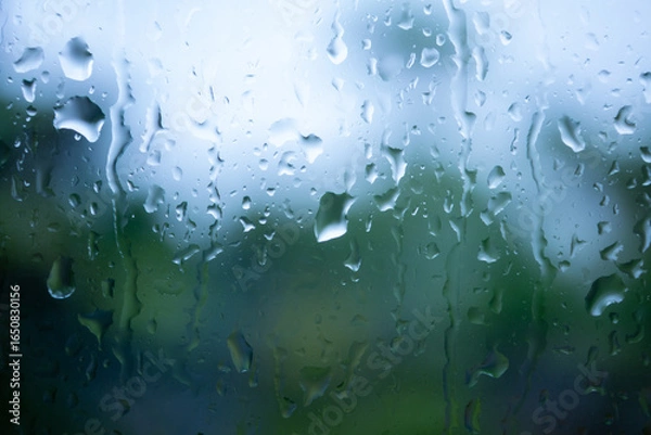 Obraz 雨に濡れた窓ガラス
