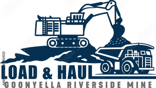 Obraz mini excavator logo skid steer logo