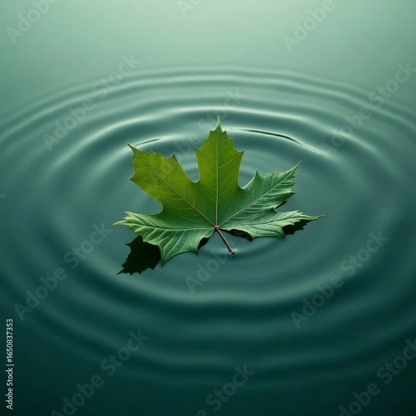 Obraz Botanical Debris Adrift on Calm Surface