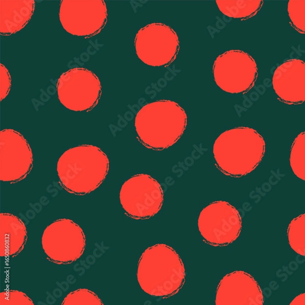 Obraz Seamless abstract pattern. Hand-drawn rough blobs, circle spots, blots, endless texture, background.