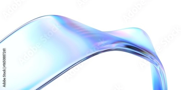 Obraz Abstract design, wavy holographic shape, 3d render