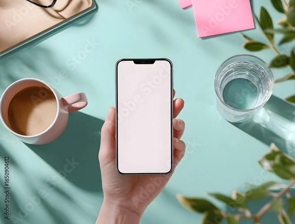 Obraz hands holding smartphone