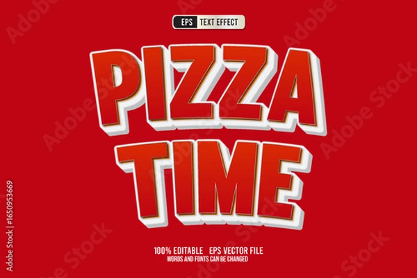 Fototapeta TEXT EFFECT PIZZA TIME