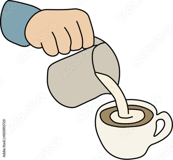 Obraz Hand Touching Tablet Screen Flat Vector Illustration