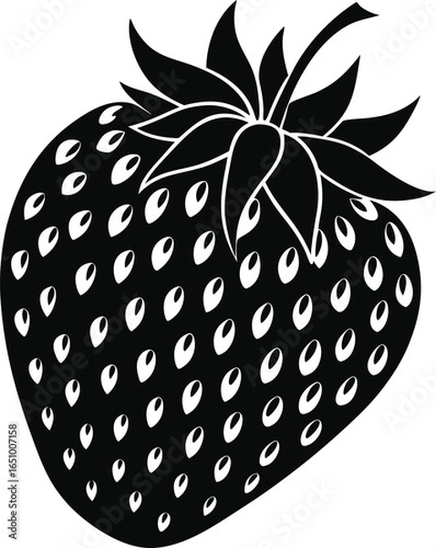 Obraz Simple Strawberry Fruit Vector Silhouette