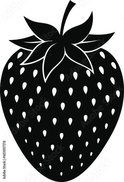 Obraz Strawberry Fruit Black Silhouette