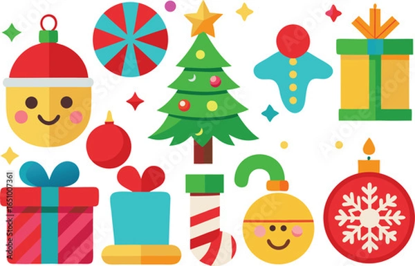 Obraz Modern Cute Christmas Icon Pack