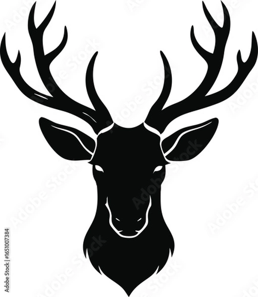 Obraz Deer Head Silhouette Vector Logo