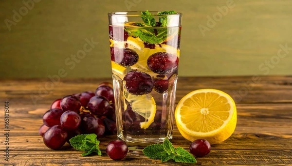 Fototapeta Refreshing fruit infused water