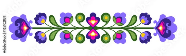 Obraz horizontal folk flowers 