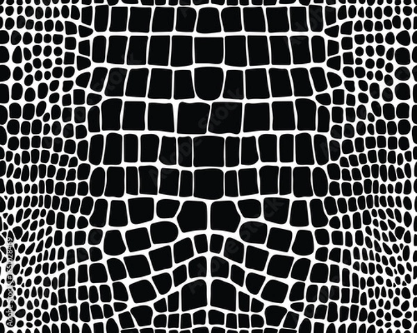 Fototapeta Alligator skin on a white background, seamless pattern