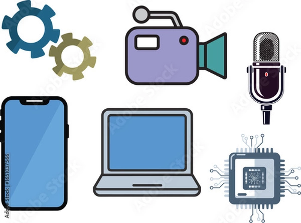 Obraz vector set of technology icons