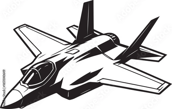 Obraz F35 Fighter Jet Silhouette Vector Illustration