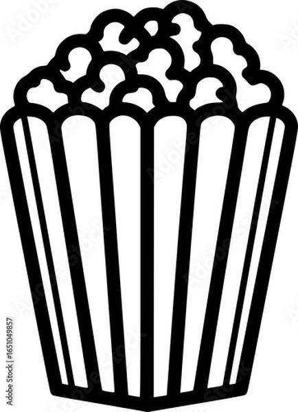 Fototapeta Popcorn box outline icon vector
