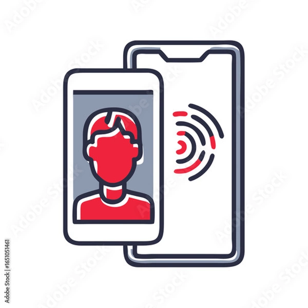 Obraz Biometric Authentication Icon with Face Recognition Security