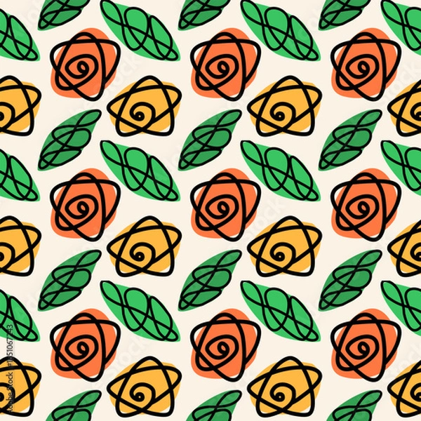 Obraz Colorful seamless floral pattern