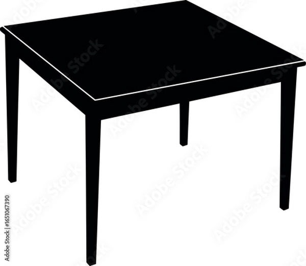 Fototapeta Elegant black square dining table