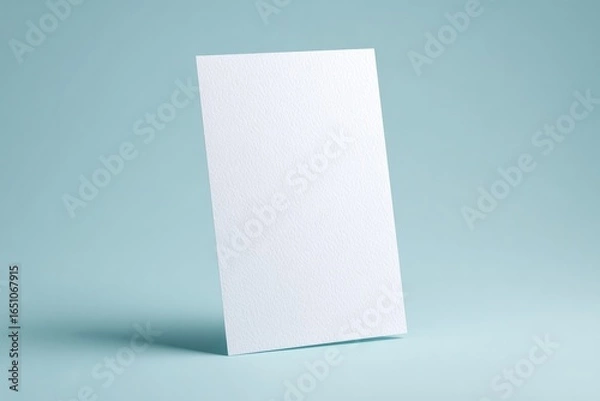 Fototapeta Blank canvas positioned against soft blue background, inviting c