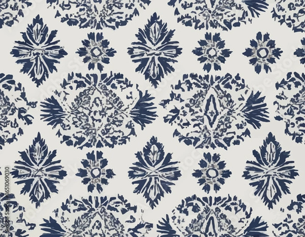 Fototapeta Traditional textile patterns with white background