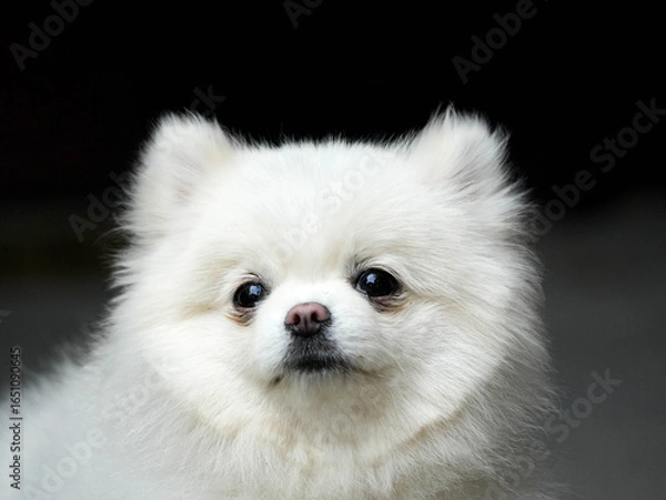 Fototapeta white pomeranian dog