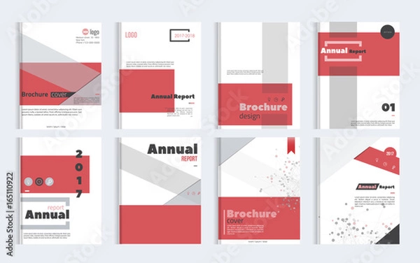 Fototapeta Business Brochure cover design with simple shapes. Minimalistic design of annual report.