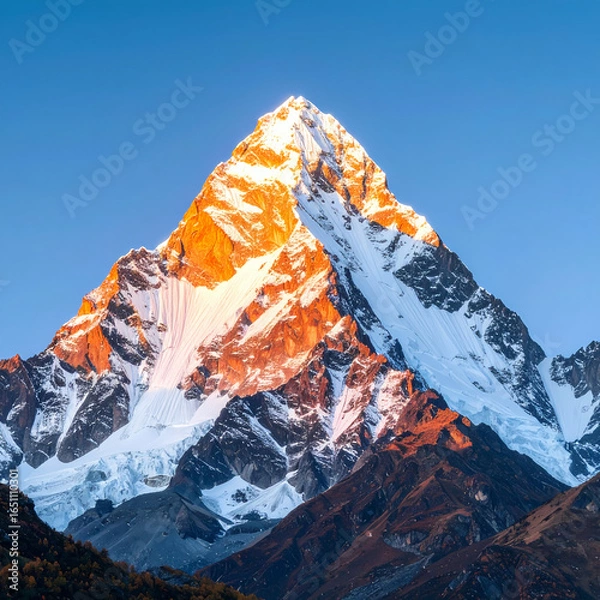 Obraz Mountain peak sunrise view