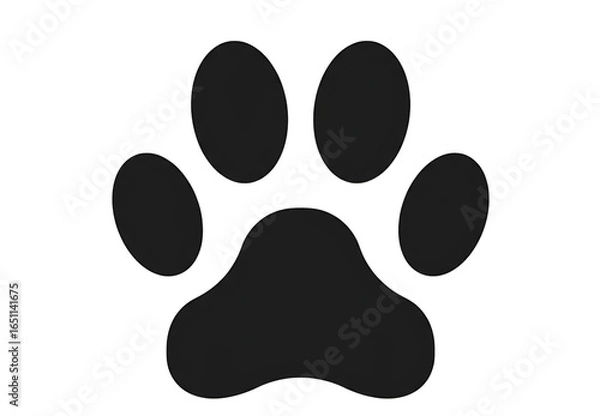 Fototapeta Black paw print symbol isolated on transparent background