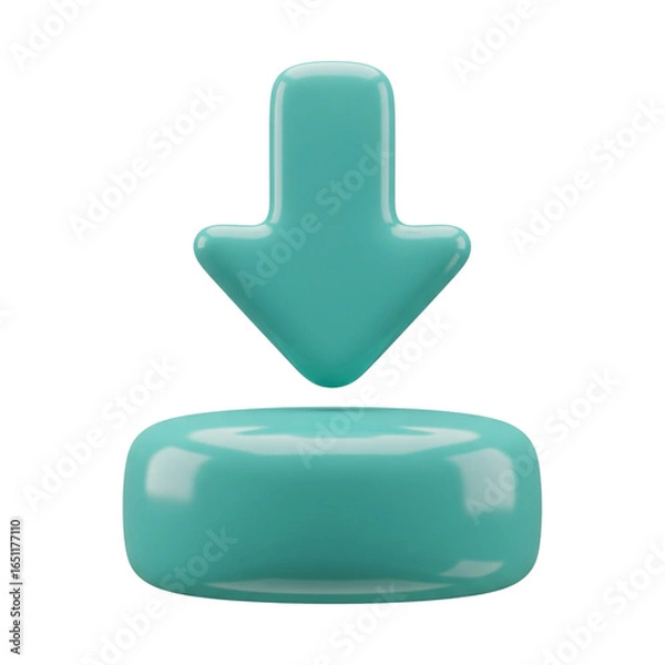 Obraz Download icon isolated on transparent background