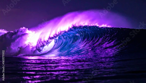 Obraz Powerful illuminated ocean wave