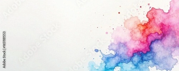 Fototapeta Clean white watercolor paper, smooth surface with slight sheen, design element, photography background, craft