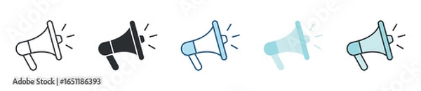 Obraz Megaphone Icon Set Multiple Style Collection