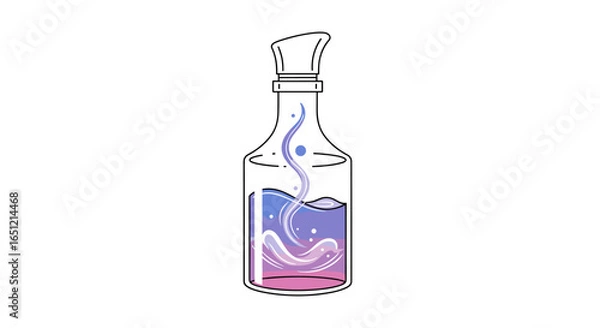 Obraz Mystical potion bubbling inside a glass bottle with starry swirls