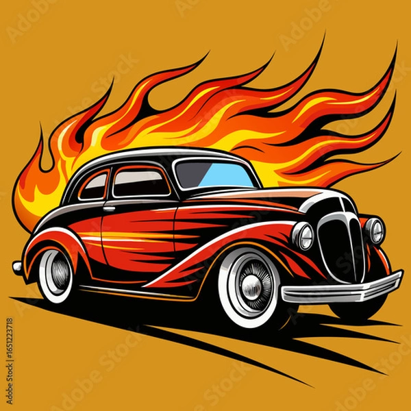 Obraz fire car vector